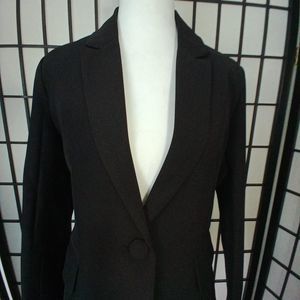 SINGLE-BREASTED Women's Black Blazer with Pockets Size Small
